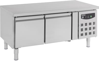 Combisteel Koelwerkbank - Laag Model - 157L - 2 Deuren 1/1 GN - +2°C/+8°C - Geforceerd - 0.34kW - 1360x700x650mm