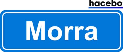 Hacebo - Plaatsnaam Sticker - 29x10 CM - Morra sticker - Verkeersborden sticker - grappige cadeaus - Morra