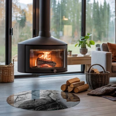 Coloray Vloerplaat Houtkachel - Vloerplaat voor Houtkachel - 90 cm x 90 cm - Vloerplaat Open Haard - Grijs Vloerplaat Kachel - Vloerplaat Voor Kachel - Plaat voor Onder Kachel - Kachel Vloerplaat - Plaat Kachel