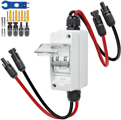 2-polige Zekeringsautomaat voor PV-installatie - IP65 Waterdicht, Voor DC Stroomonderbreker en Verdelerkasten (20 A, 1000 V)