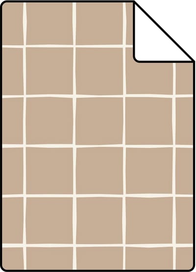 Proefstaal ESTAhome behang geblokt motief bruin - 26.5 x 21 cm - 131930-S
