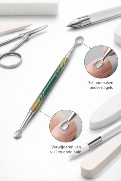Benelux Surgical Instruments / Nagelreiniger / Curette – 12,5 cm – Manicure & Pedicure Tool – RVS – Herbruikbaar -Dubbelzijdige