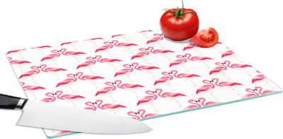 Glazen Snijplank - 39x28 - Flamingo - Patronen - Roze - Jungle - Snijplanken Glas
