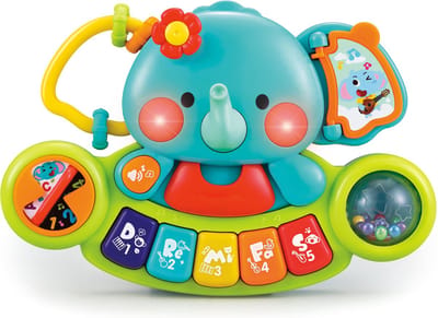 Bo Jungle - Piano met muziek en lichtjes - Keyboard - Interactief speelgoed Peuter - Cadeau instrument - Jongens en meisjes - Educatief - E'le'Phant Piano