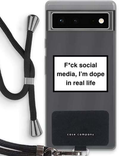 Case Company® - Hoesje met koord geschikt voor Google Pixel 6 hoesje met Koord - I'm dope - Telefoonhoesje met Zwart Koord - Bescherming aan alle Kanten en Over de Schermrand