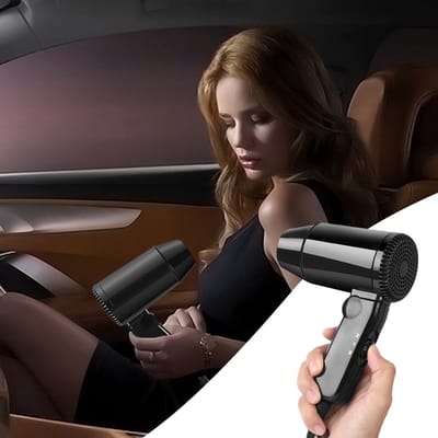 Krachtige 12V auto-föhn - een multifunctionele handföhn, geschikt voor gebruik buitenshuis en in de auto.