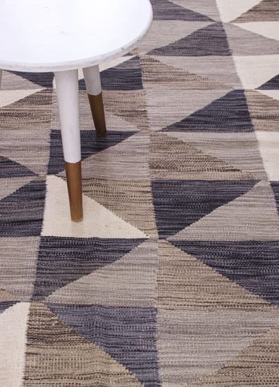 Grijs/Beige Tapijt Laagpolig Handgeweven Wollen Vloerkleed - Koho Afghan Modern Kelim 178x128 - 178x128cm- Modern - Woonkamer - Salon - Slaapkamer - Eetkamer