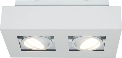 Artdelight Moderne Opbouwspots GU10 Boscagli 2 Lichtpunten Rechthoek Wit Metaal Slaapkamer Gang/Hal Keuken Dimbaar