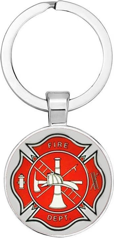 Akyol - Fire department Sleutelhanger - brandweer - iemand die werkt bij de brandweer - werk - verjaardagscadeau - gift - welkomst cadeau - afscheidscadeau - 2,5 x 2,5 CM