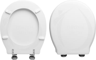 Toiletbril Hout - WC-bril Zitting - Badkamer Opknappen - Hars Gecoat - 44 x 37.5 cm - Wit