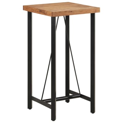 vidaXL - Bartafel - 55x55x107 - cm - massief - acaciahout - en - ijzer