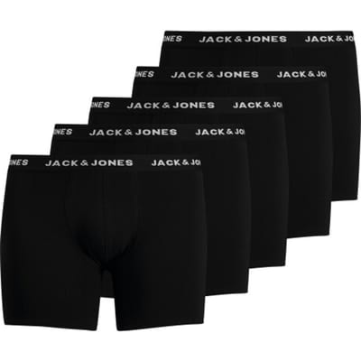 Jack & Jones Plus Size Boxershorts Heren JACHUEY 5-Pack Zwart - Maat 3XL