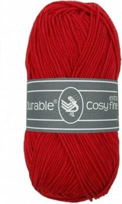 10 x Durable Cosy extra fine tomato red - rood (318) - acryl en katoen garen - 50 grams - pendikte 3 a 3,5mm