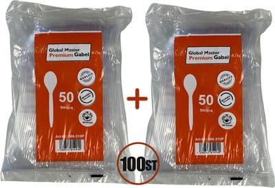 x 100 Lepels Herbruikbaar Bestek - BPA Vrij - Vaatwasbestendig Milieuvriendelijk