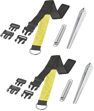 ProPlus Stormbandset - 2x3M - Spanbanden - Met Clips - Geschikt voor Caravan- en Camperluifels - Inclusief Haringen - Zwart