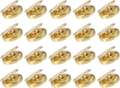Koperkleurige Drukknopen voor Kleding en Lederen Projecten - 20 Sets van 15mm Snap Buttons, Ideaal voor Naaiwerk en Creatieve Klussen