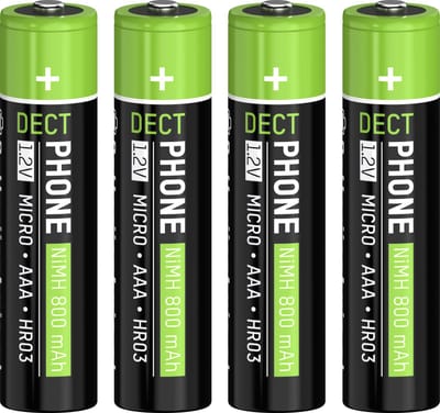 AAA Oplaadbare Batterijen 800mAh DECT 4x