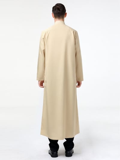 Livano Arabisch Mannen Kaftan - Djellaba Heren - Islamitische Kleding - Moslim Kleding - Alhamdulillah - Zwart S