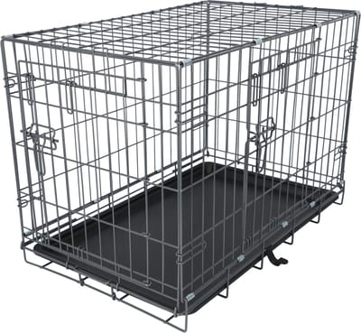 Adori Safety+ Bench Met 2 Deuren Grijs - Hondenbench - 61x43x49 cm