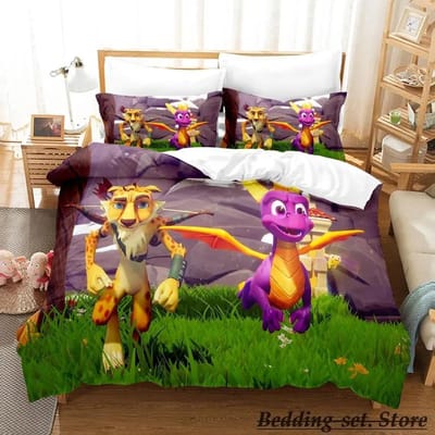 Spyro Reignited Trilogy Beddengoed Collectie Enkel Tweeling Volledig Queen King Size Bed Collectie Volwassen Kind Slaapkamer Dekbedovertrek Collecties Anime Spel 70x133cm 2pcs