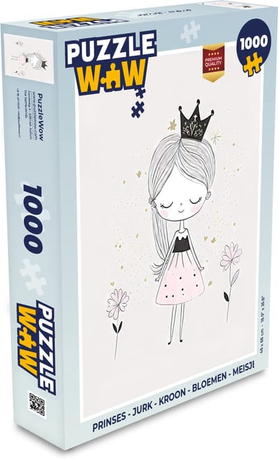 Puzzel Prinses - Jurk - Kroon - Bloemen - Meisje - Legpuzzel - Puzzel 1000 stukjes volwassenen