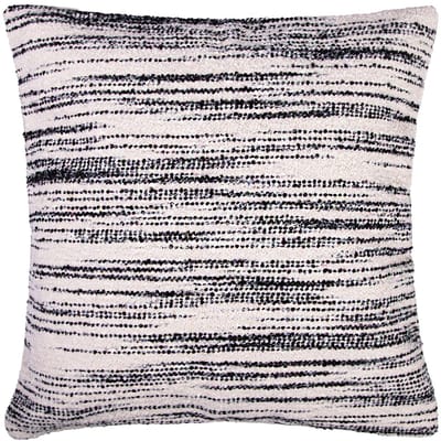 QUVIO Sierkussenhoes gebreid patroon - Kussenhoes - Kussenhoes 45x45 - Kussenhoes woonkamer - Kussentjes - Zonder vulling - Polyester - 45x45 cm - Wit - Grijs