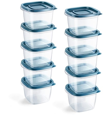 Dailygoods- Portiedoos 10 stuks - Plastic Voedselcontainer - Stapelbaar - Lekkagebestendig - Transparant - 0,4 Liter