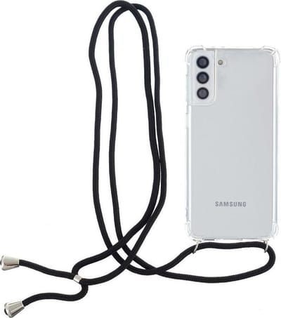 Jumada's - Hoes geschikt voor Samsung Galaxy S21 Plus - Anti-Shock Siliconen Backcover Hoesje - Doorzichtig en stijlvol met handig koord