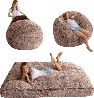 Zitzakbed - Grote bank - Ontspannen Zitten - Om te zetten - 135 x 190 cm - Bruin