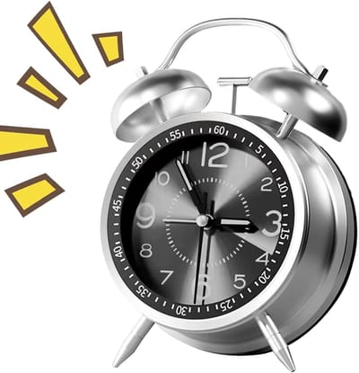 Analoge Wekker - Bureauklok Uurwerk - Rustige Slaap - Dubbele Bel - 16.5 cm - Zwart
