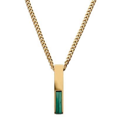 Cruz | Goudkleurige Ketting met Groene Agaat