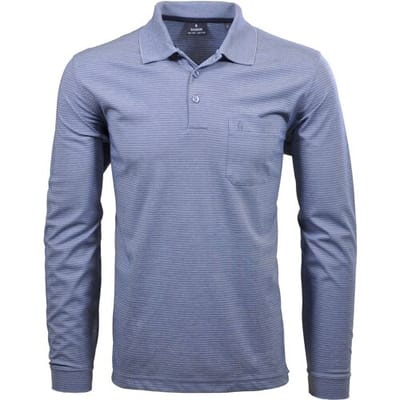 Ragman Softknit Polo Fineline Duivenblauw / male
