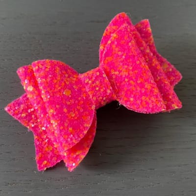 Haarstrik Neon - Donker Roze - 80 mm - Strik op Clip