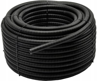 Elcan - Geribbelde Flexibele Buis - 16mm - 50m - Zwart - Met Pilot