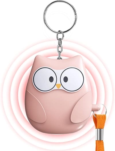 Persoonlijke Alarm Sleutelhanger - Draagbaar Beveiligingsalarm - Veiligheid Onderweg - 130dB Sirene Met Licht - 6x3x7 cm - Roze