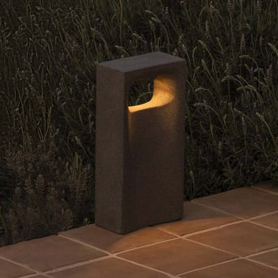FARO BARCELONA LED sokkellamp Glint, 2700K, 40 cm, grijs, beton, IP55