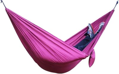 Draagbare Kampeerhangmat - Dubbele Hangmat - Buiten Ontspannen - Lichtgewicht Parachute Nylon - 102x55 inch - Multicolor