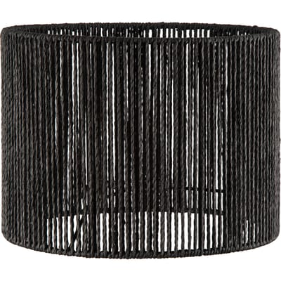 Papieren Woven Lampenkap - Cilindrisch - Black - Moderne stijl - ø30 x 20 cm - E27 fitting - Voor Tafellampen en Hanglampen - Ontworpen voor woonkamer en eetkamer