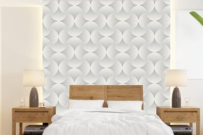 Behang - Fotobehang Patronen - Zilver - Retro - Breedte 220 cm x hoogte 240 cm
