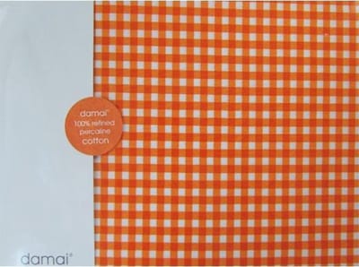Damai Vichy Hoeslaken Katoen - Eenpersoons - 90x200 cm - Orange