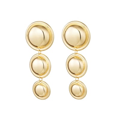 Three Balls Oorhangers - Oorbellen - Goudkleurig | 8 x 3 cm | Bijoux | Fashion Favorite