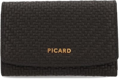 PICARD Leren portemonnee Day Trip 1 Flap Wallet Black zwart