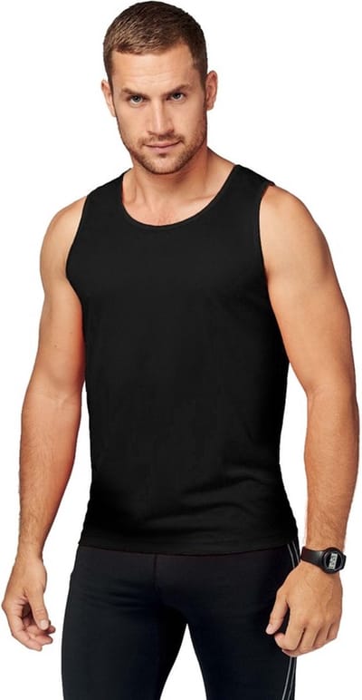 Sport singlet voor heren - Tanktop hemd - Zwart - Herenkleding - Mouwloze t-shirts - sportkleding S