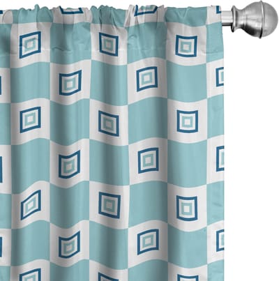 ABAKUHAUS Voorhangen – 2x75x175 cm – Microfaser – zeeschaal/donkerblauw