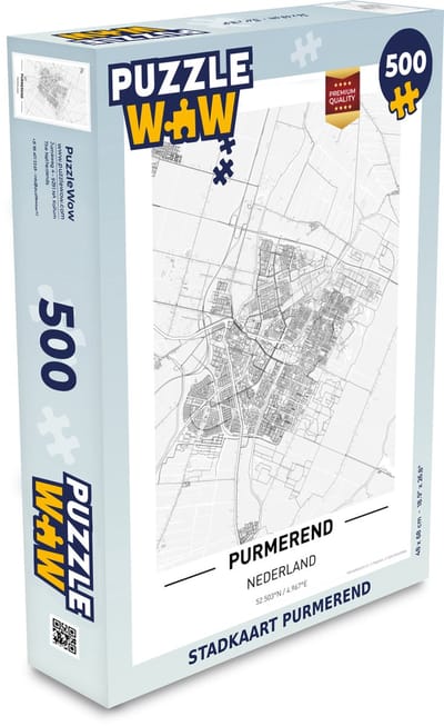 Puzzel Stadkaart Purmerend - Legpuzzel - Puzzel 500 stukjes
