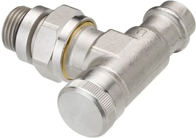Danfoss Retourkoppeling RLV 15 R 1/2, persfitting, haaks, vernikkeld, 003L1825