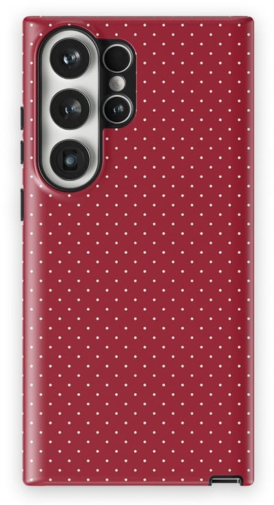 Micro Dots Tough Hoesje Samsung Galaxy S23 Ultra | Geschikt Voor Mag | Stippen Motief Backcover Samsung Galaxy S23 Ultra Red Velvet