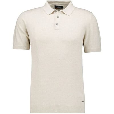 Ragman Trui Melange Cotton Knit Short Sleeve Polo Collar Ecru / male