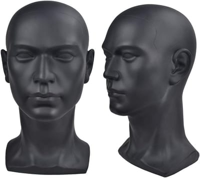 Zylo® Paspop Hoofd - Mannequin Hoofd - Pashoofd - Zwart - 17cm x 17cm x 28cm