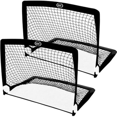 AXI Voetbaldoel Pop Up Kickz opklapbaar - 2-Pack – Set van 2 – 120x93x95 cm – Inclusief Tas en Grondankers – Lichtgewicht en Stevig